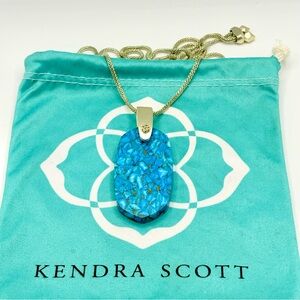 Kendra Scott Inez Bronze Veined Turquoise Magnesite Pendant Necklace